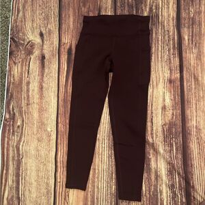 Women’s Athleta Maroon Fleece Leggings Size S